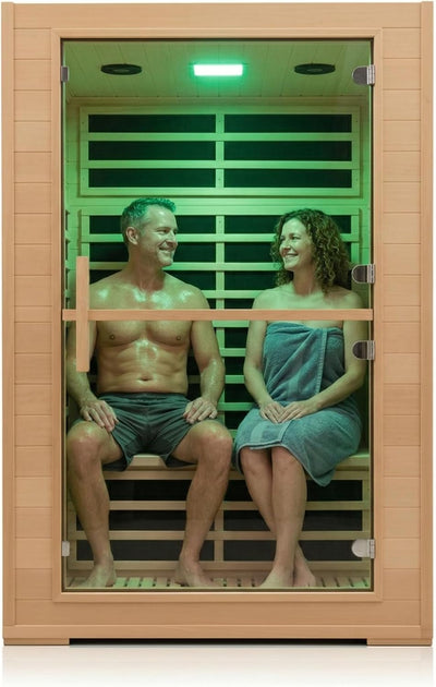 Luxlaria Mauritius Luxury 2-Person Smart Low EMF FAR Infrared Sauna | Canadian Hemlock | App Control