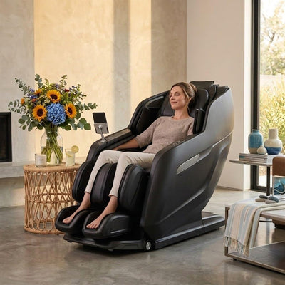 Osaki 4D Achilles Luxury Massage Chair | 360° Rotating Footrest | SL-Track | Zero Gravity | Black