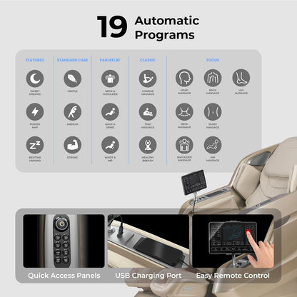 4D Achilles L 360 Rotating Footrest L Full Body Massage Chair L Zero Gravity L 360 Kenading Calfrest L Lumbar Heating L Touchscreen Controller L Auto Body Scan L Bluetooth Speaker (Black)