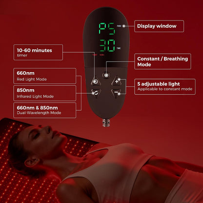 Medical-Grade Red & Infrared Light Therapy Mat Full Body