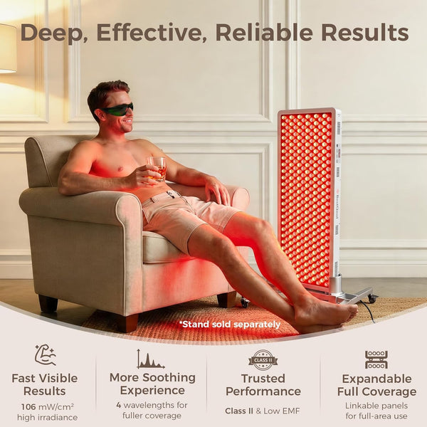 BestQool Pro300 Full Body Red & Near Infrared Light Therapy Panel – 4 Therapeutic Wavelengths | 300 LEDs | Expandable Modular Design | FSA/HSA Eligible | 466W