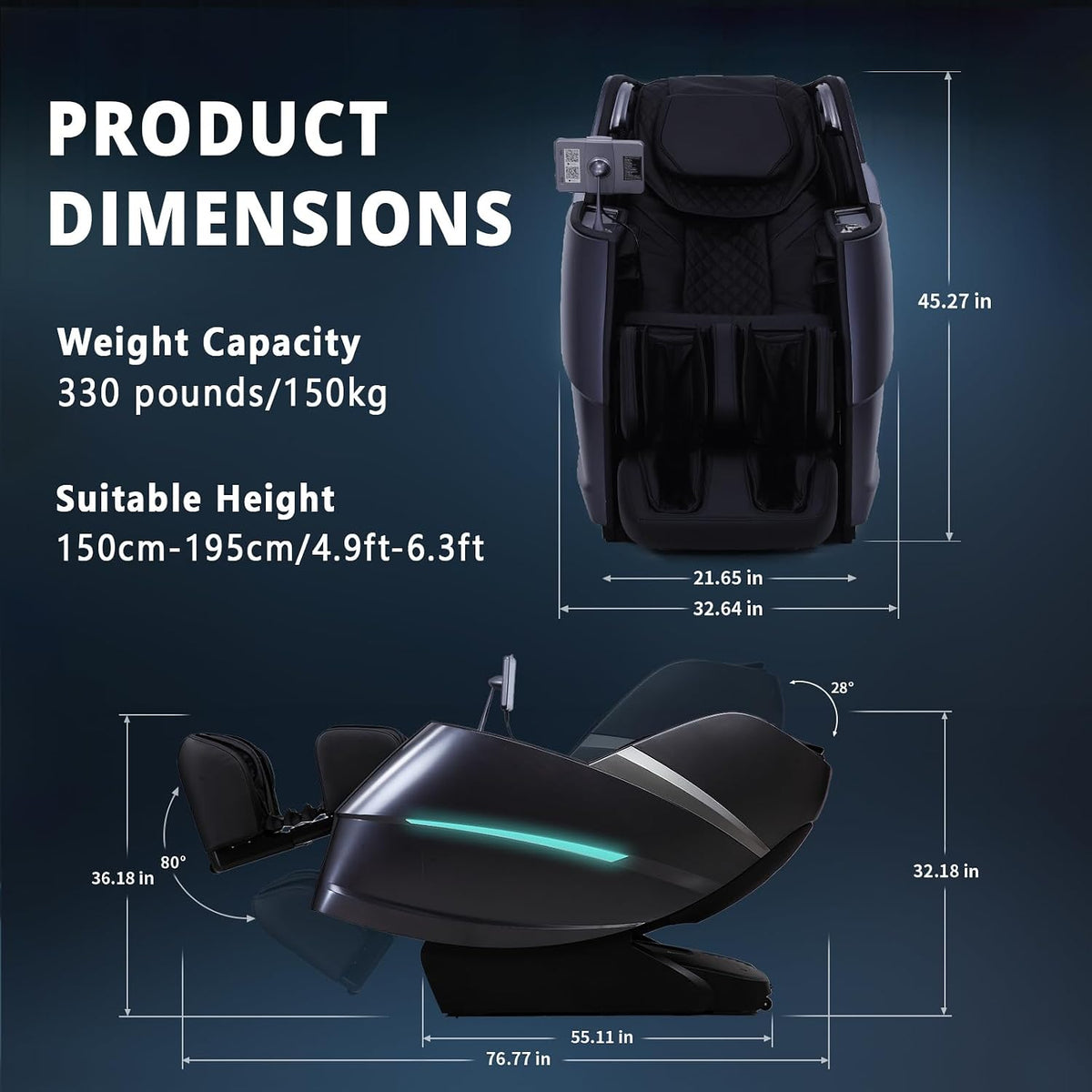 4D Massage Chair Full Body Zero Gravity Oversize Recliner with Body Scan