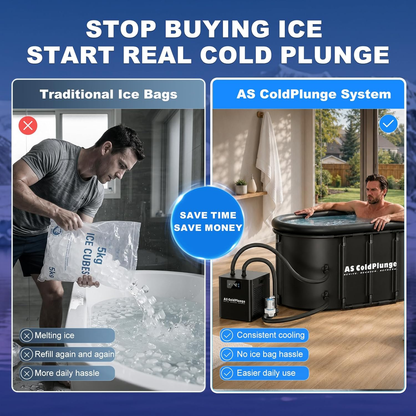 AS ColdPlunge Ice Pod XXL 148-Gallon Recovery System | 1/3 HP Chiller & Filtration Kit