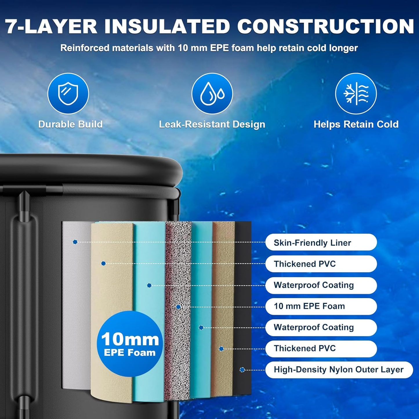 AS ColdPlunge Ice Pod XXL 148-Gallon Recovery System | 1/3 HP Chiller & Filtration Kit
