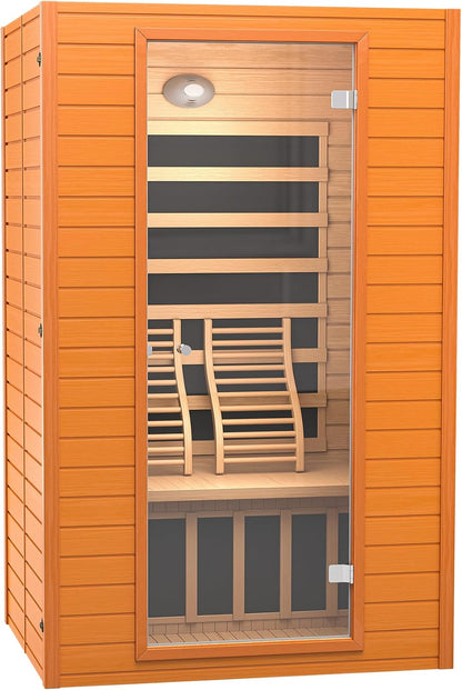 Sauna 2 Person Low EMF FAR Infrared Sauna with Red Light Therapy