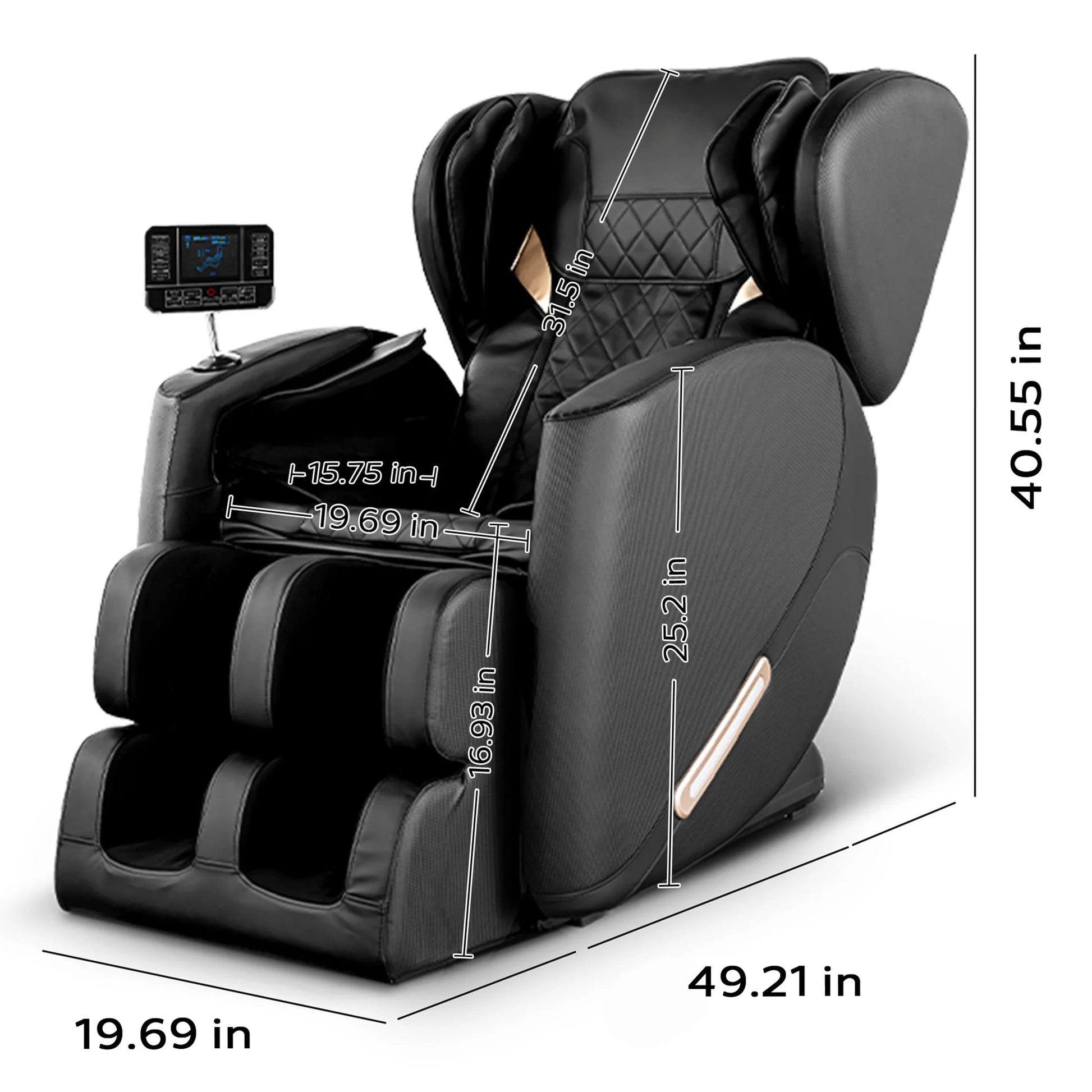 Massage Chair, Full Body Zero Gravity Massage Chair Electric Recliner Chair with Airbag Massage, Heat, Retractable Footstool, Bluetooth Audio Connection and Portable Stand, Black