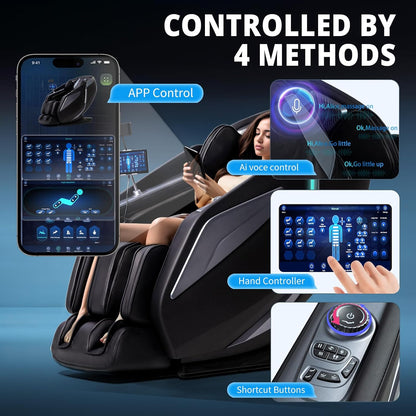 4D Massage Chair Full Body Zero Gravity Recliner,55“ Sl-Track Massage Chair