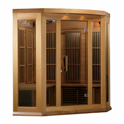 Maxxus Avignon Luxury 3-Person Low EMF FAR Infrared Sauna | Canadian Red Cedar | Corner Design