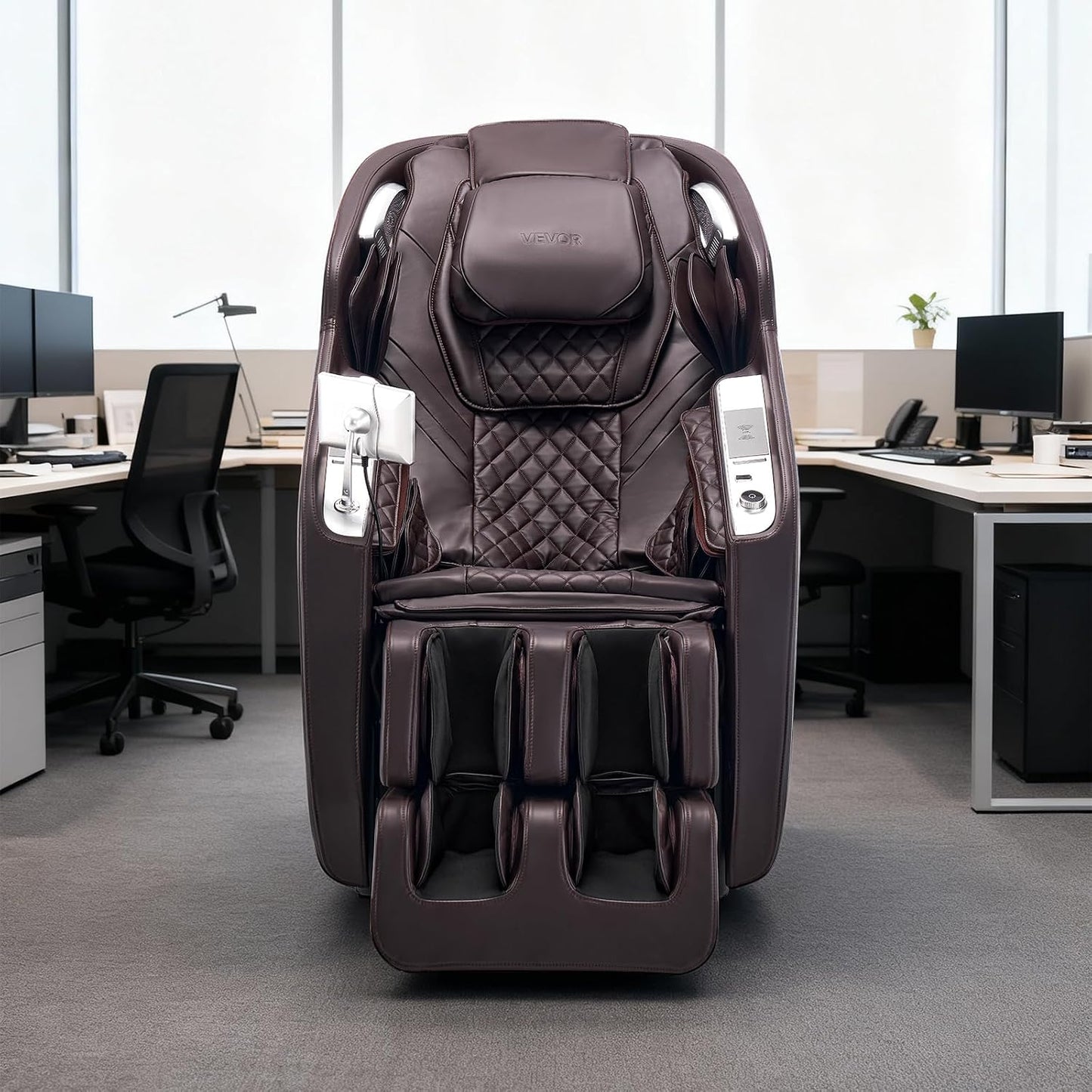 Massage Chair, 4D Full Body Zero Gravity Recliner with SL Track, Yoga Stretch, AI Voice Control, Heat, Foot Roller, Retractable Pedal, 36 Airbags, LCD, Armrest Controls, Rolling Base