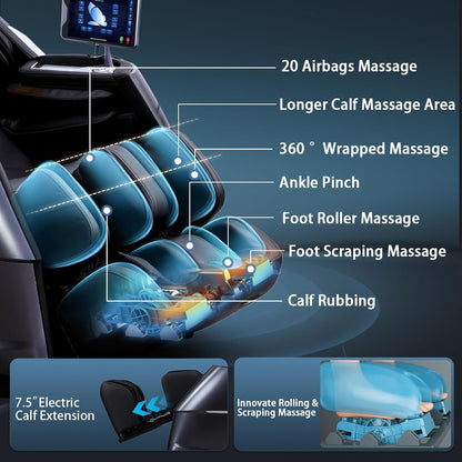 4D Massage Chair Full Body Zero Gravity Oversize Recliner with Body Scan