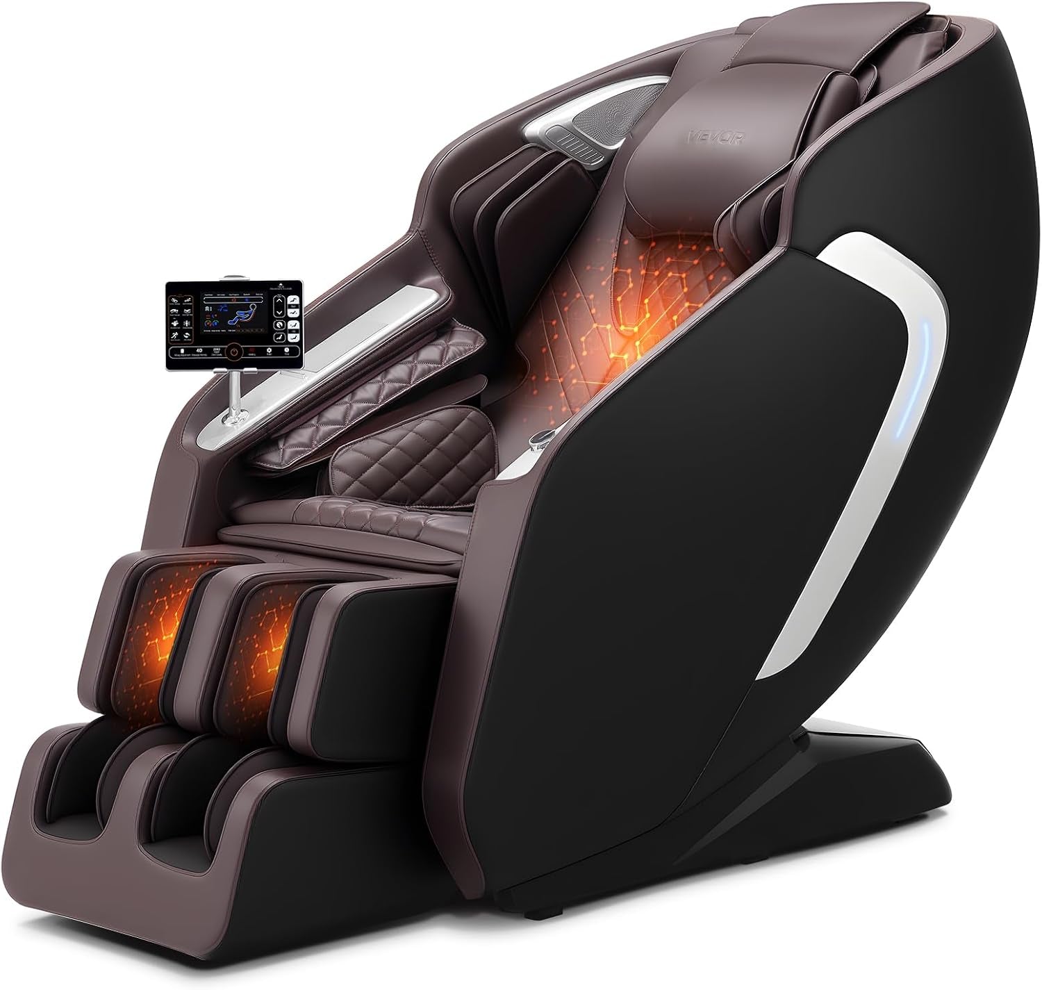 Massage Chair, 4D Full Body Zero Gravity Recliner with SL Track, Yoga Stretch, AI Voice Control, Heat, Foot Roller, Retractable Pedal, 36 Airbags, LCD, Armrest Controls, Rolling Base