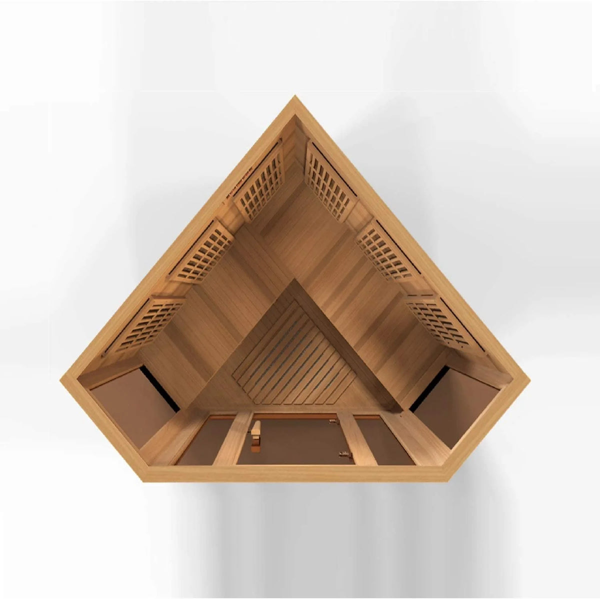 3-Person Corner Low EMF (Under 8MG) FAR Infrared Sauna (Canadian Red Cedar)