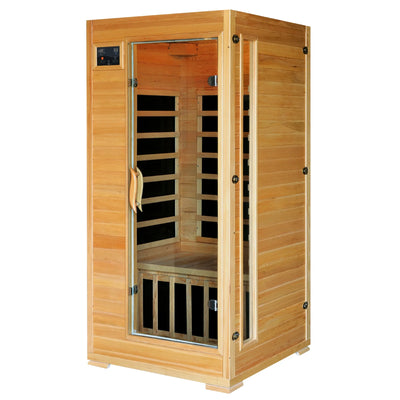 HeatWave Buena Vista Luxury 1–2 Person Low EMF FAR Infrared Sauna | Canadian Hemlock