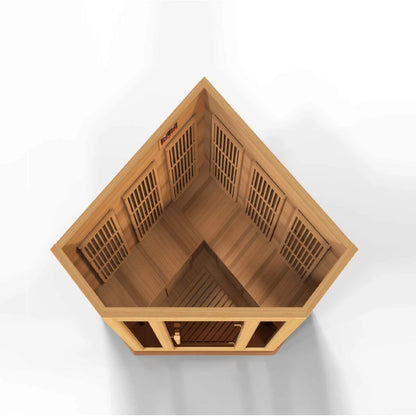 3-Person Corner Low EMF (Under 8MG) FAR Infrared Sauna (Canadian Red Cedar)