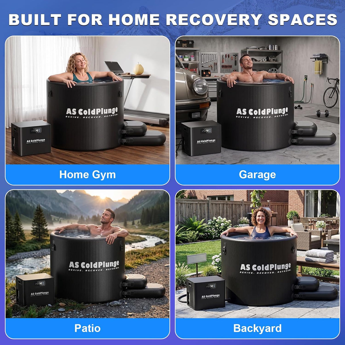 1/3 HP Ice Bath Chiller & 120 Gal Cold Plunge Tub Kit