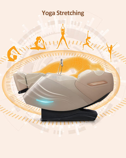 Massage Chair Full Body with Body Scan, Zero Gravity, Sl-Track, Cream