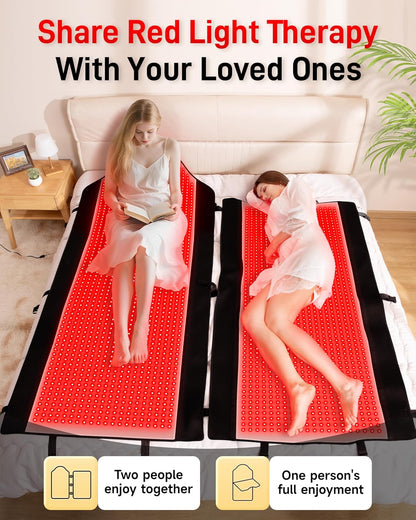 2026 Upgraded Triple-Mode Red Light Therapy Mat for Full Body Pain Relief, FSA&HSA Eligible 72.0" X 33.4" Medical-Grade TPU Infrared Red Light Bed with 2600 Dual-Wave Leds (Black)