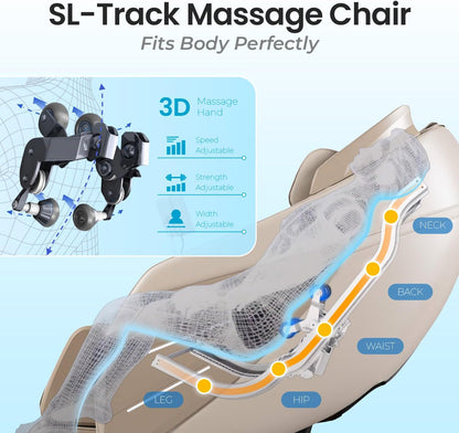 Osaki OS-3D Champ II | Brown Full Body Massage Chair | 3D Sl-Track Massage | Zero Gravity | Lumbar Heating | Touchscreen Controller | Auto Body Scan | Bluetooth Speaker