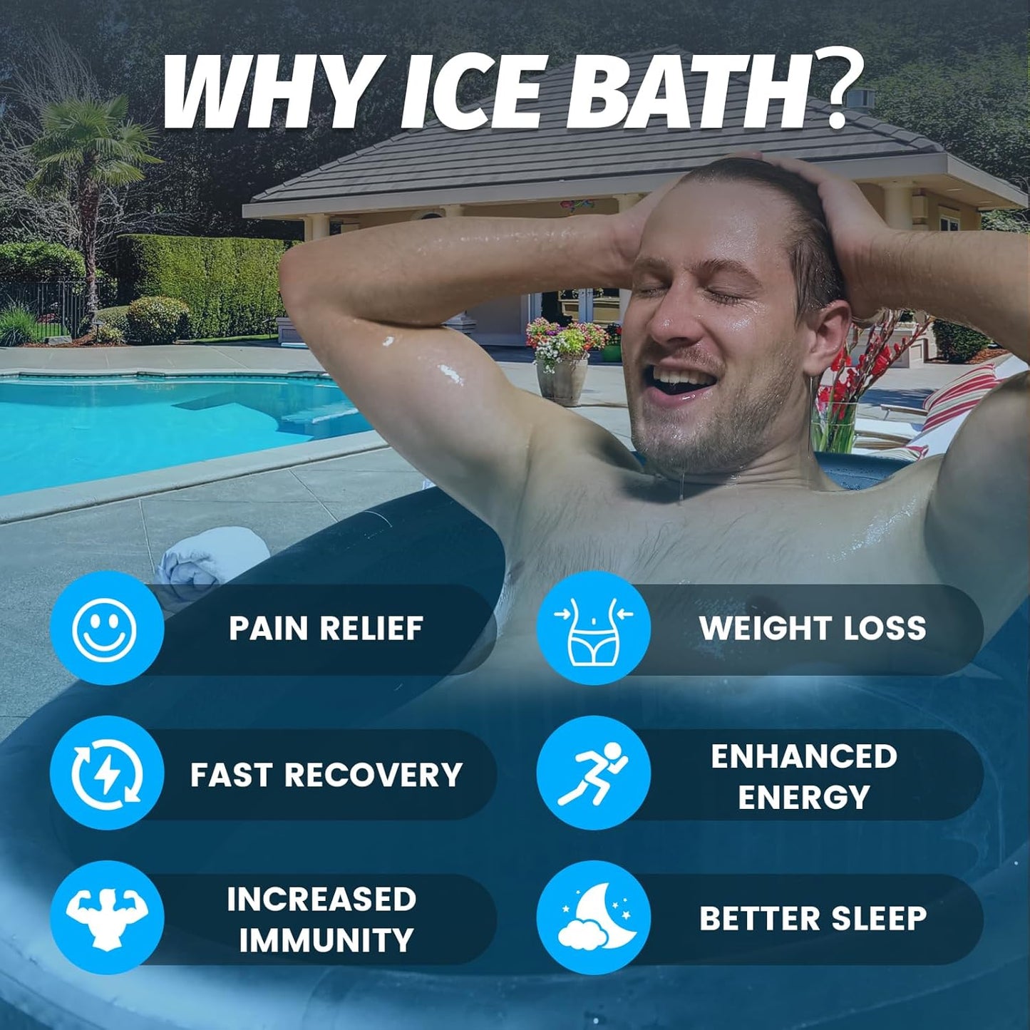AudaciaGo XXL 216-Gallon Cold Plunge Tub | Premium Chiller-Ready Ice Bath with Insulated Lid