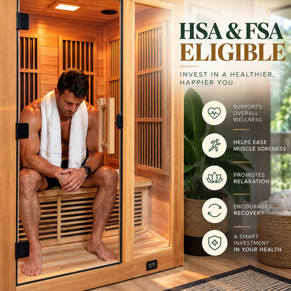 Backyard Discovery Rylan Luxury 2-Person Cedar Infrared Sauna | Red Light Therapy | Chromotherapy | Bluetooth Audio