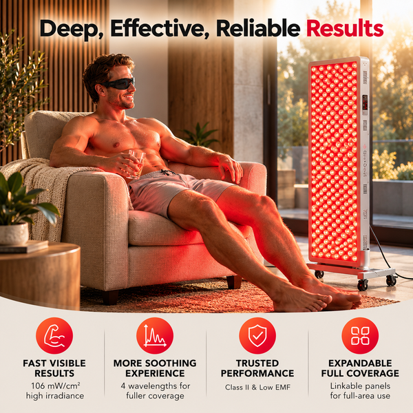 BestQool Pro300 Full Body Red & Near Infrared Light Therapy Panel – 4 Therapeutic Wavelengths | 300 LEDs | Expandable Modular Design | FSA/HSA Eligible | 466W