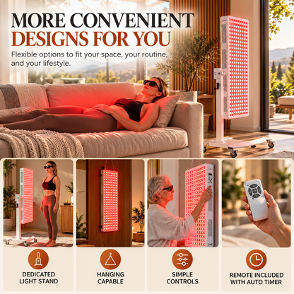 Bontanny Premium Full Body Red Light Therapy Panel – 7 Wavelength Red, Blue & Near Infrared Light Therapy | 480nm, 630nm, 660nm, 810nm, 830nm, 850nm & 1060nm | 300 Dual-Chip Clinical Grade LEDs | BO-1500