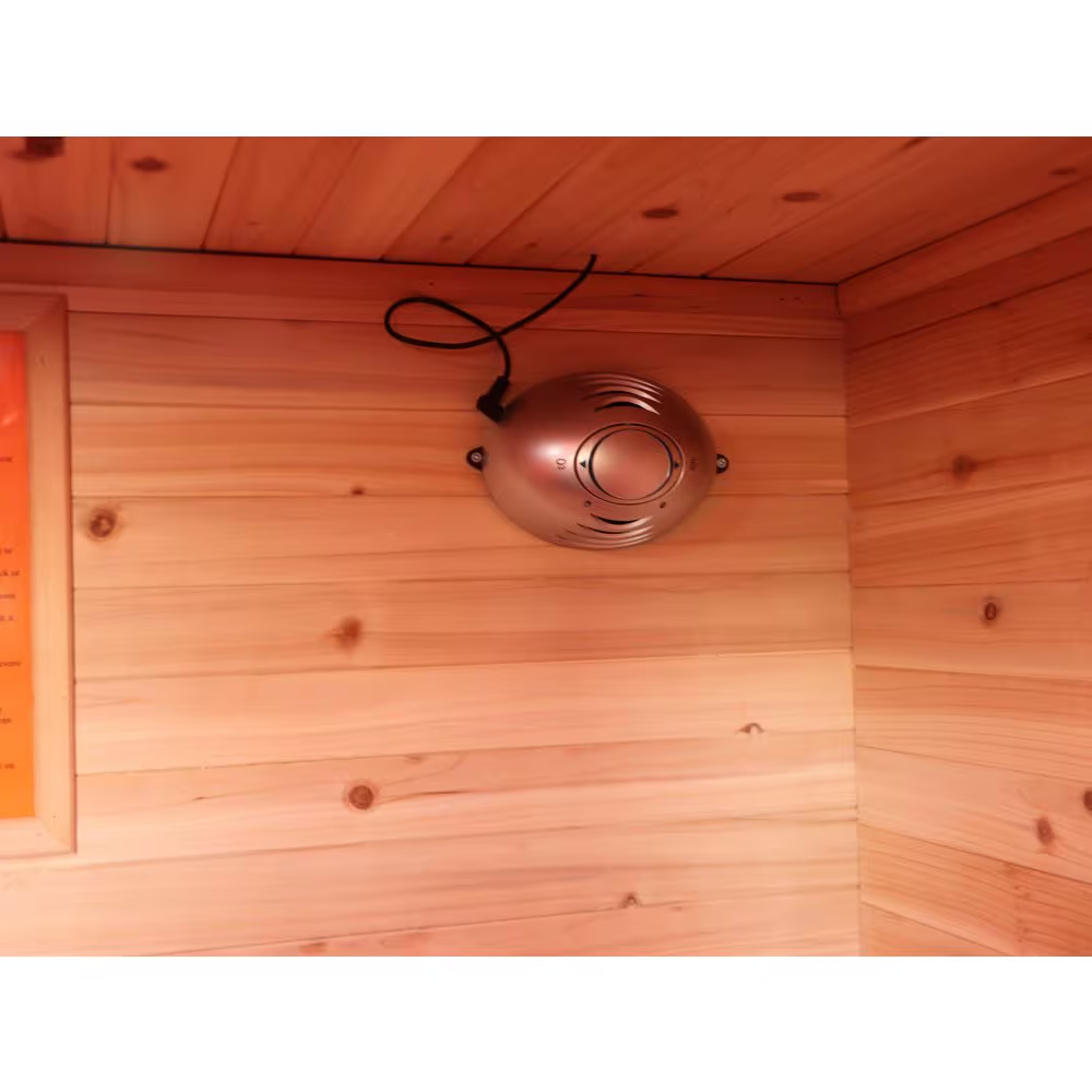 SunRay Burlington Luxury 2-Person Outdoor Infrared Sauna | Canadian Hemlock | Weatherproof Cabin | Bluetooth Audio