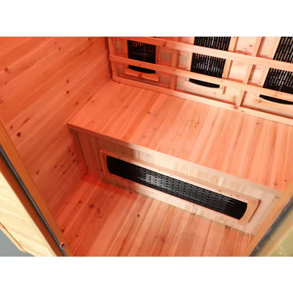SunRay Burlington Luxury 2-Person Outdoor Infrared Sauna | Canadian Hemlock | Weatherproof Cabin | Bluetooth Audio