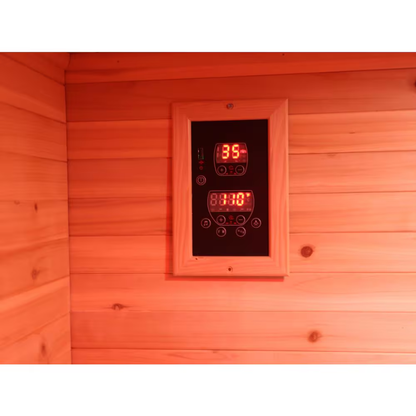 SunRay Burlington Luxury 2-Person Outdoor Infrared Sauna | Canadian Hemlock | Weatherproof Cabin | Bluetooth Audio