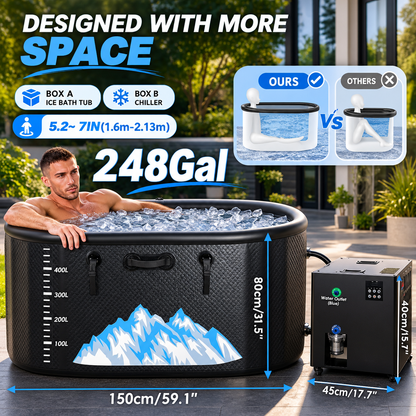 Chantmo 248-Gallon Smart Cold Plunge Tub with 1 HP Heating & Cooling Chiller