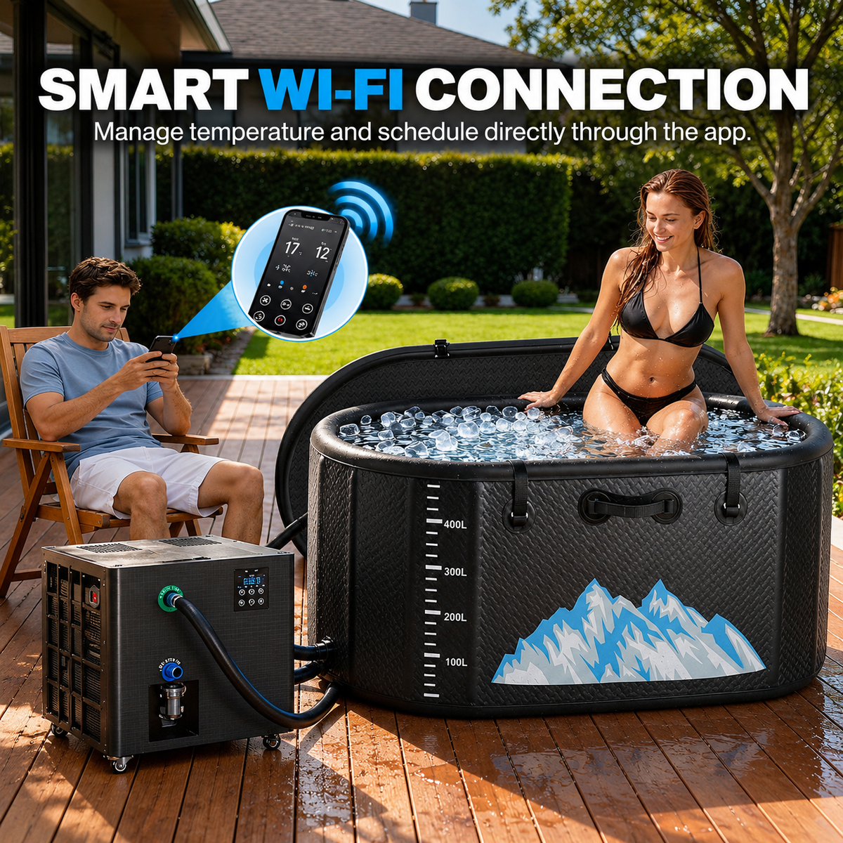 Chantmo 248-Gallon Smart Cold Plunge Tub with 1 HP Heating & Cooling Chiller