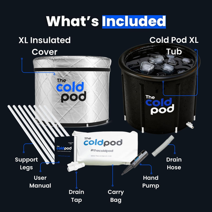The Cold Pod XL 116-Gallon Cold Plunge Tub Bundle | UV-Reflective Insulated Cover | Chiller Ready