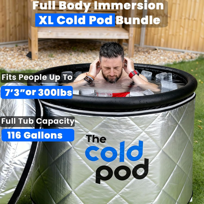 The Cold Pod XL 116-Gallon Cold Plunge Tub Bundle | UV-Reflective Insulated Cover | Chiller Ready
