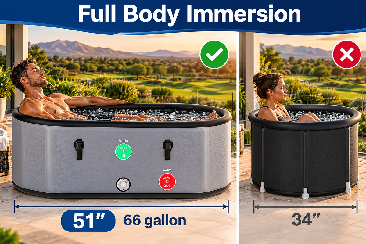 COSTWAY XL 129-Gallon Oval Cold Plunge Tub | 7-Layer Insulated | Chiller Ready