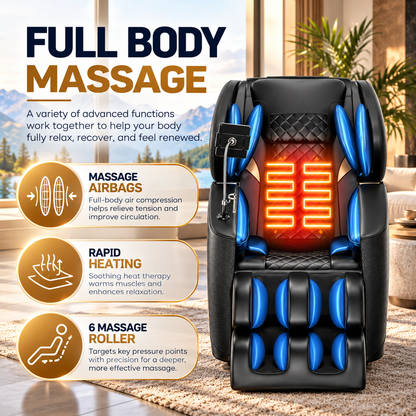 HSUNNS Zero Gravity Full-Body Massage Chair with Heat & Bluetooth Audio