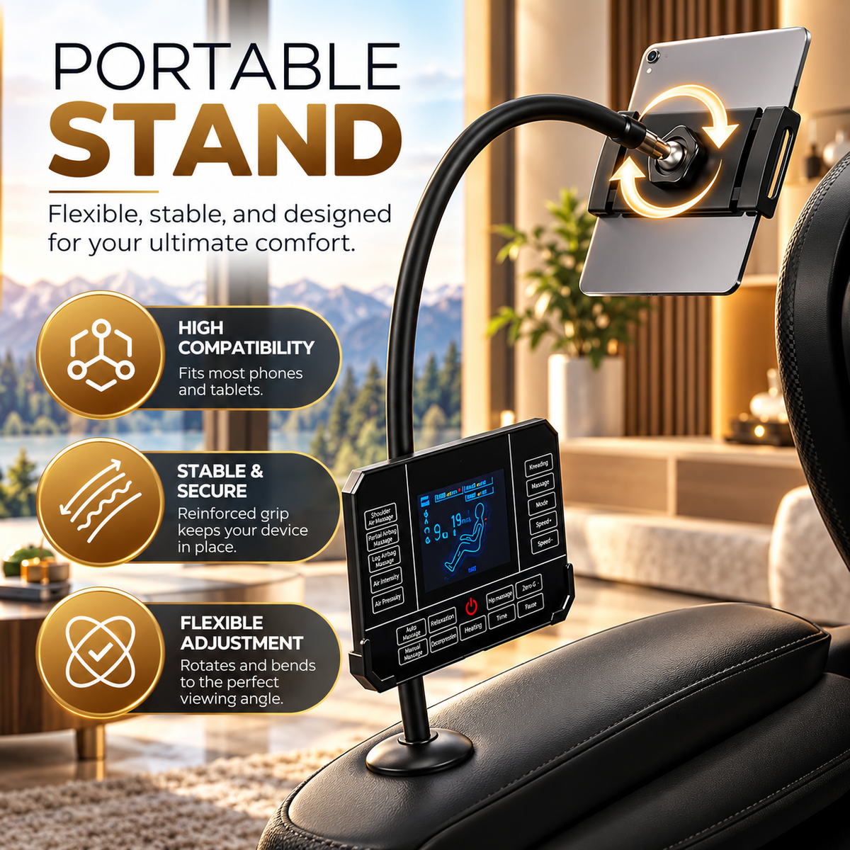 HSUNNS Zero Gravity Full-Body Massage Chair with Heat & Bluetooth Audio