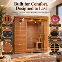 Heatwave Great Bear Luxury 6-Person Canadian Red Cedar FAR Infrared Sauna | Ultra-Low EMF | 10 Carbon Heaters