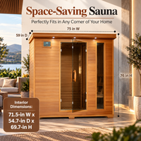 Heatwave Great Bear Luxury 6-Person Canadian Red Cedar FAR Infrared Sauna | Ultra-Low EMF | 10 Carbon Heaters