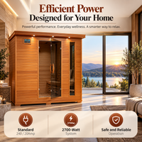 Heatwave Great Bear Luxury 6-Person Canadian Red Cedar FAR Infrared Sauna | Ultra-Low EMF | 10 Carbon Heaters