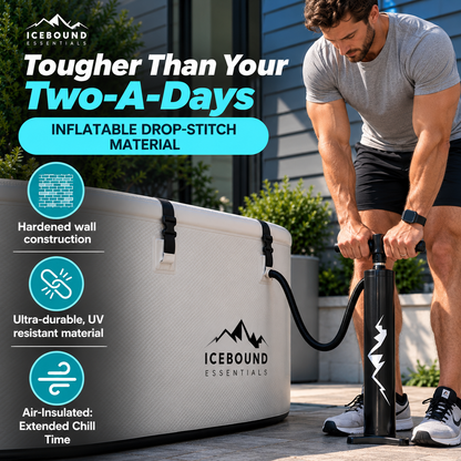 Icebound Essentials Endeavor XL 150-Gallon Cold Plunge Tub | Chiller Ready | Premium Inflatable Ice Bath