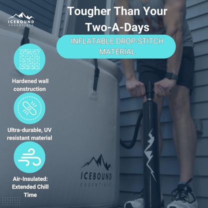 Icebound Essentials Endeavor XL 150-Gallon Cold Plunge Tub | Chiller Ready | Premium Inflatable Ice Bath