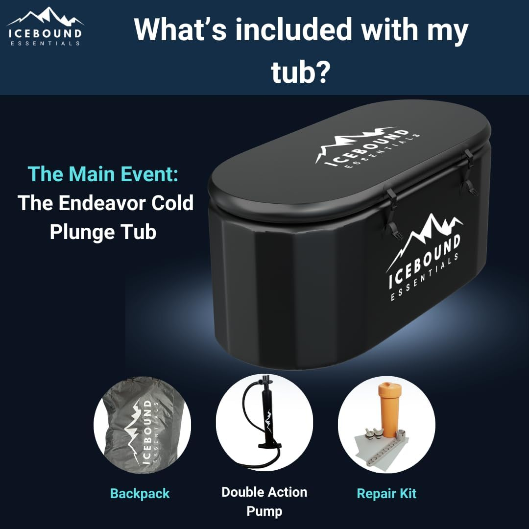 Icebound Essentials Endeavor XL 150-Gallon Cold Plunge Tub | Chiller Ready | Premium Inflatable Ice Bath
