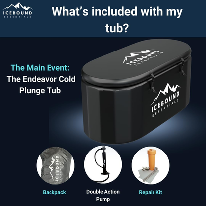 Icebound Essentials Endeavor XL 150-Gallon Cold Plunge Tub | Chiller Ready | Premium Inflatable Ice Bath