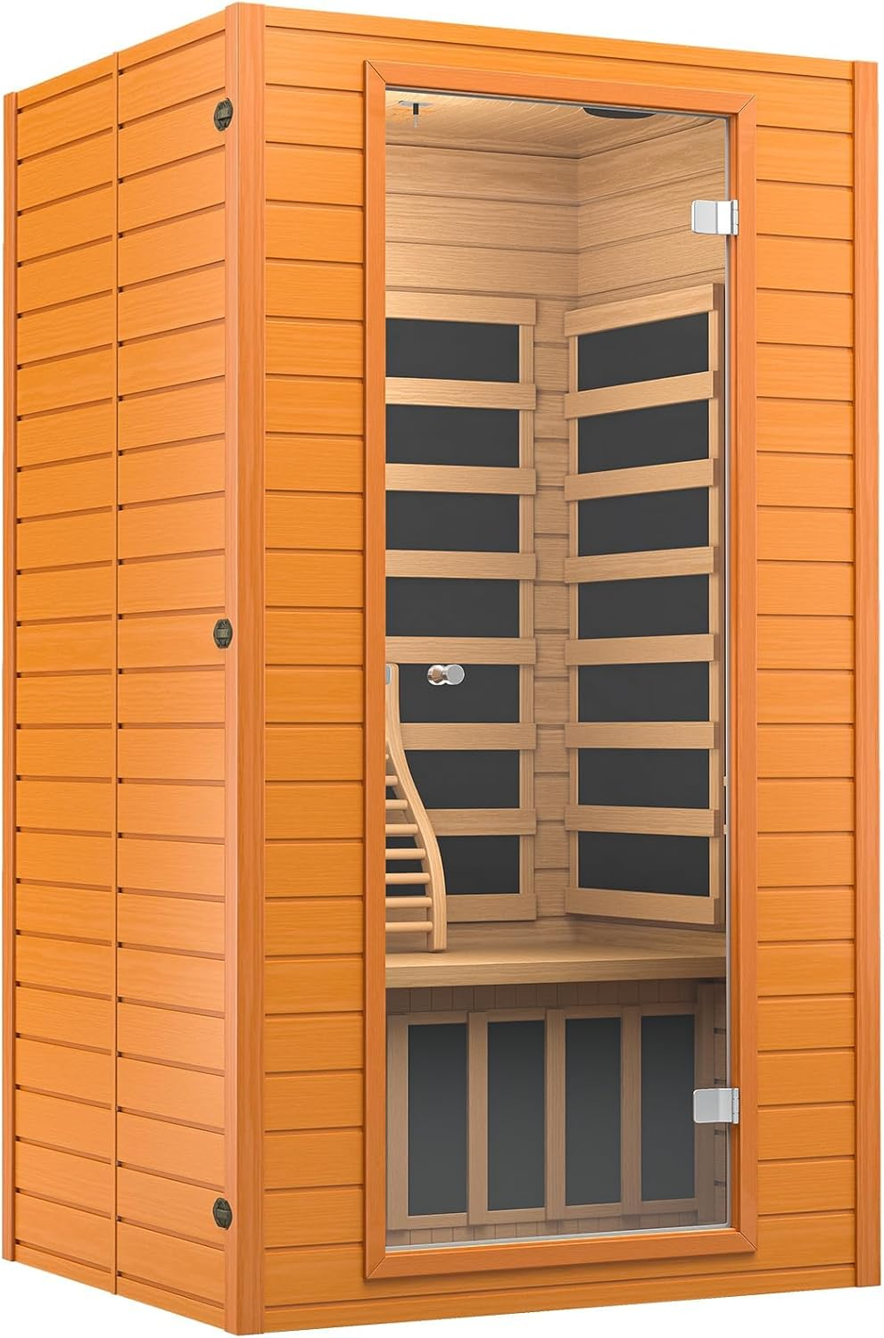 RestIsland Luxury 1–2 Person Near Zero EMF FAR Infrared Sauna | Canadian Hemlock | Bluetooth Audio