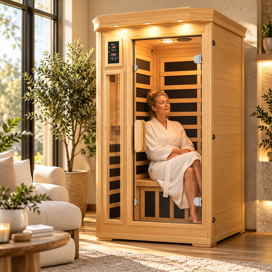 LifePro RejuvaCure Luxury Indoor FAR Infrared Sauna | 1 or 2 Person | Canadian Hemlock | Chromotherapy | Bluetooth Audio