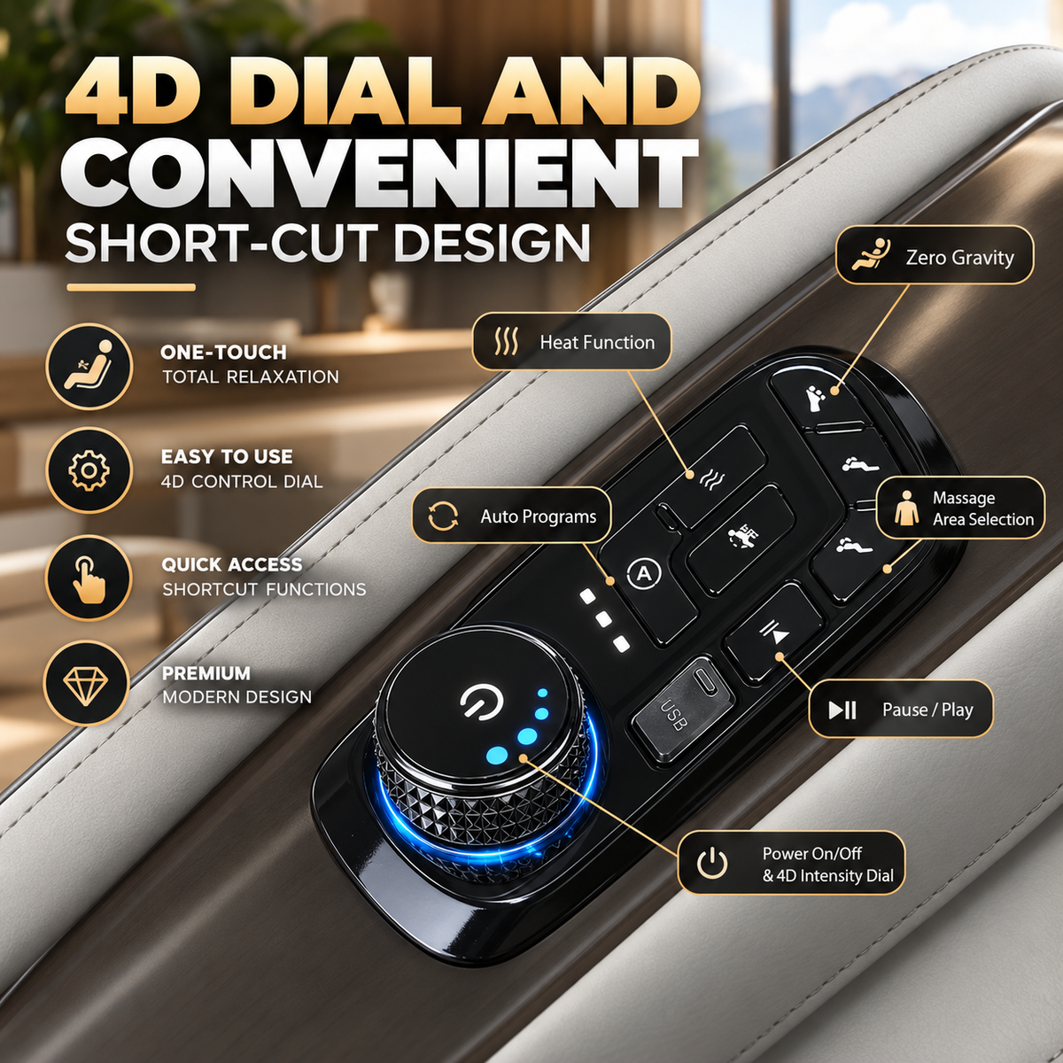 Lifesmart R8658L 4D Deluxe Massage Chair | Dual-Core 4D | Zero Gravity | SL-Track | Bluetooth Audio