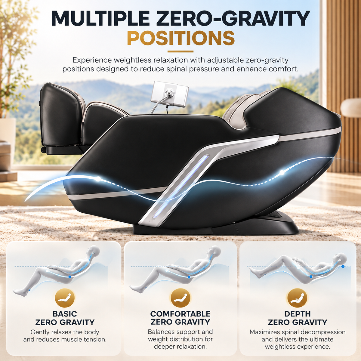 Lifesmart R8658L 4D Deluxe Massage Chair | Dual-Core 4D | Zero Gravity | SL-Track | Bluetooth Audio