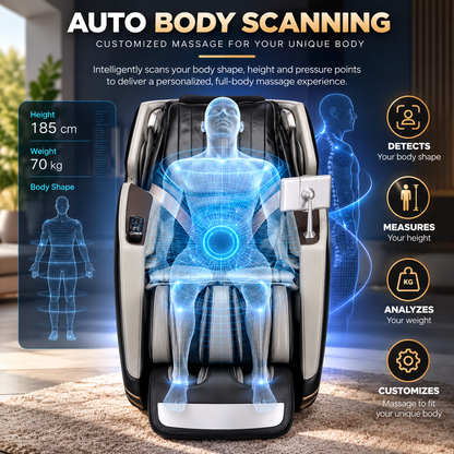 Lifesmart R8658L 4D Deluxe Massage Chair | Dual-Core 4D | Zero Gravity | SL-Track | Bluetooth Audio