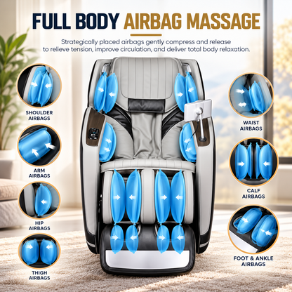 Lifesmart R8658L 4D Deluxe Massage Chair | Dual-Core 4D | Zero Gravity | SL-Track | Bluetooth Audio
