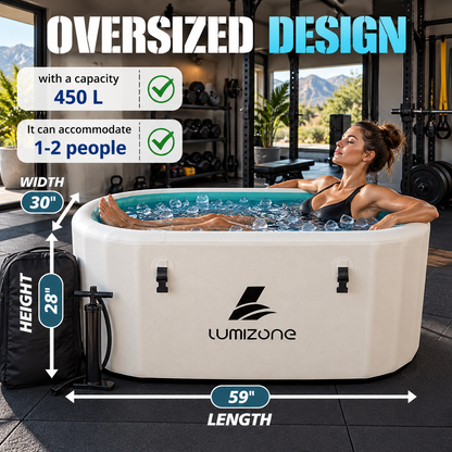 Lumizone 132-Gallon Inflatable Cold Plunge Tub | Chiller Ready | Portable Ice Bath